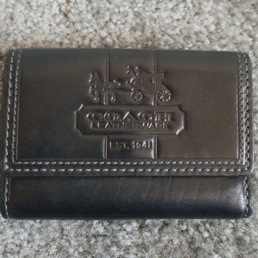 Coach black leather wallet